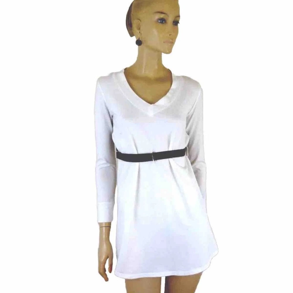 Limi Feu white V-neck cut out open back suspenders top-tunic size S-M